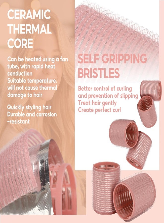 Goodofferplace 18 pcs Thermal Hair Rollers,Ceramic Thermal Hair Rollers Curlers for Blowout Look Long Hair Volume,Jumbo Self Grip Rollers Hair Curlers for Long Short for Women(Pink) - Image 4